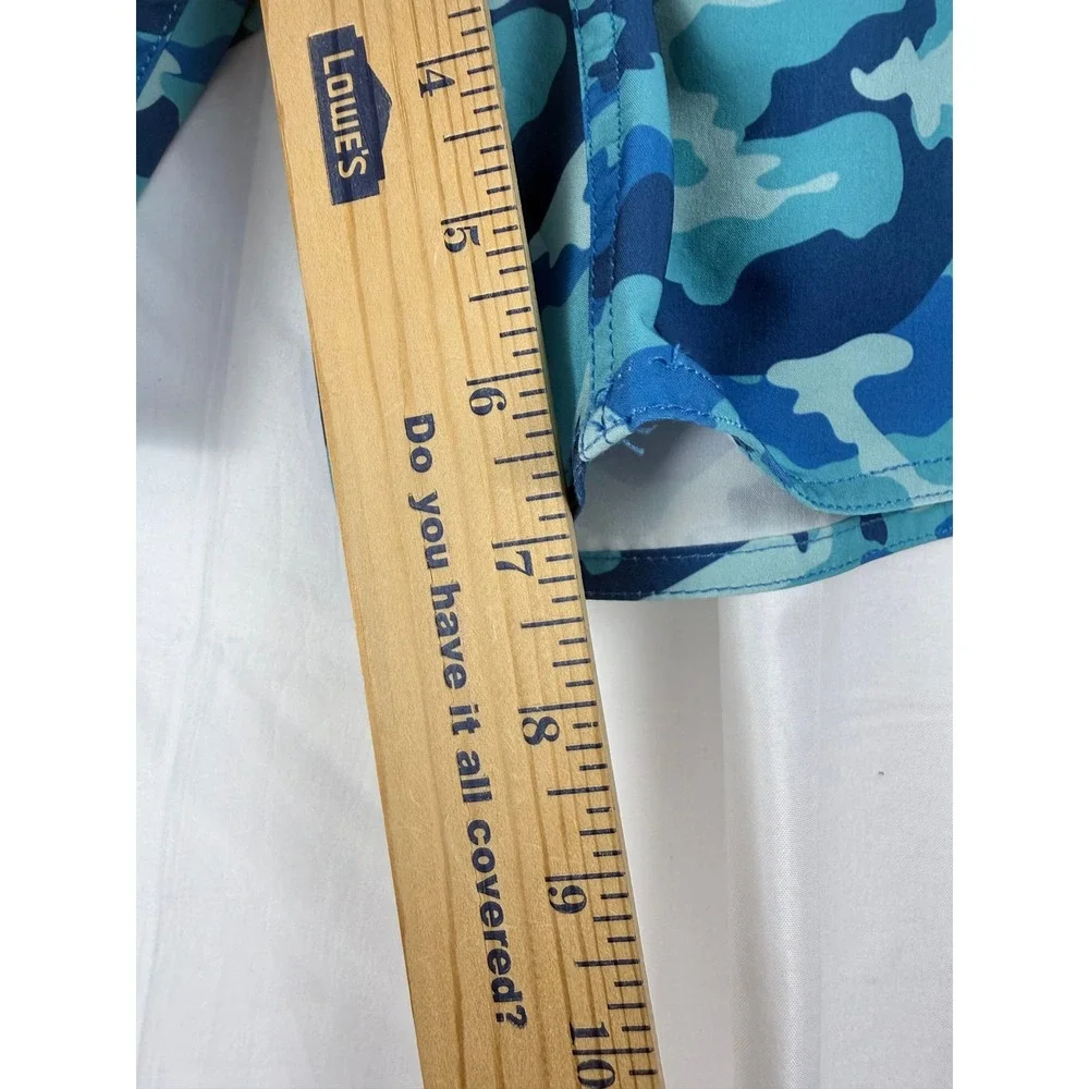 Laguna Men's Blue Camouflage Swim Trunks Size Medium Elastic‎ Waist Cargo Pocket